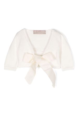 Cream white cotton cardigan LA STUPENDERIA KIDS | SCSC52102S52.